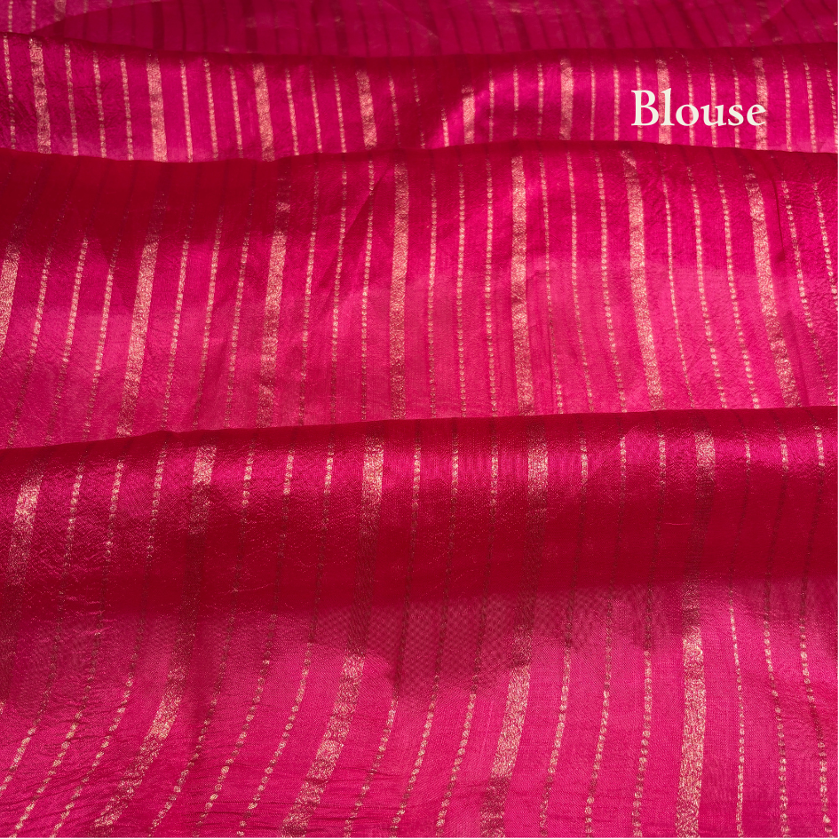 RANI PINK BIRDS BANARASI PUNE SILK SAREE