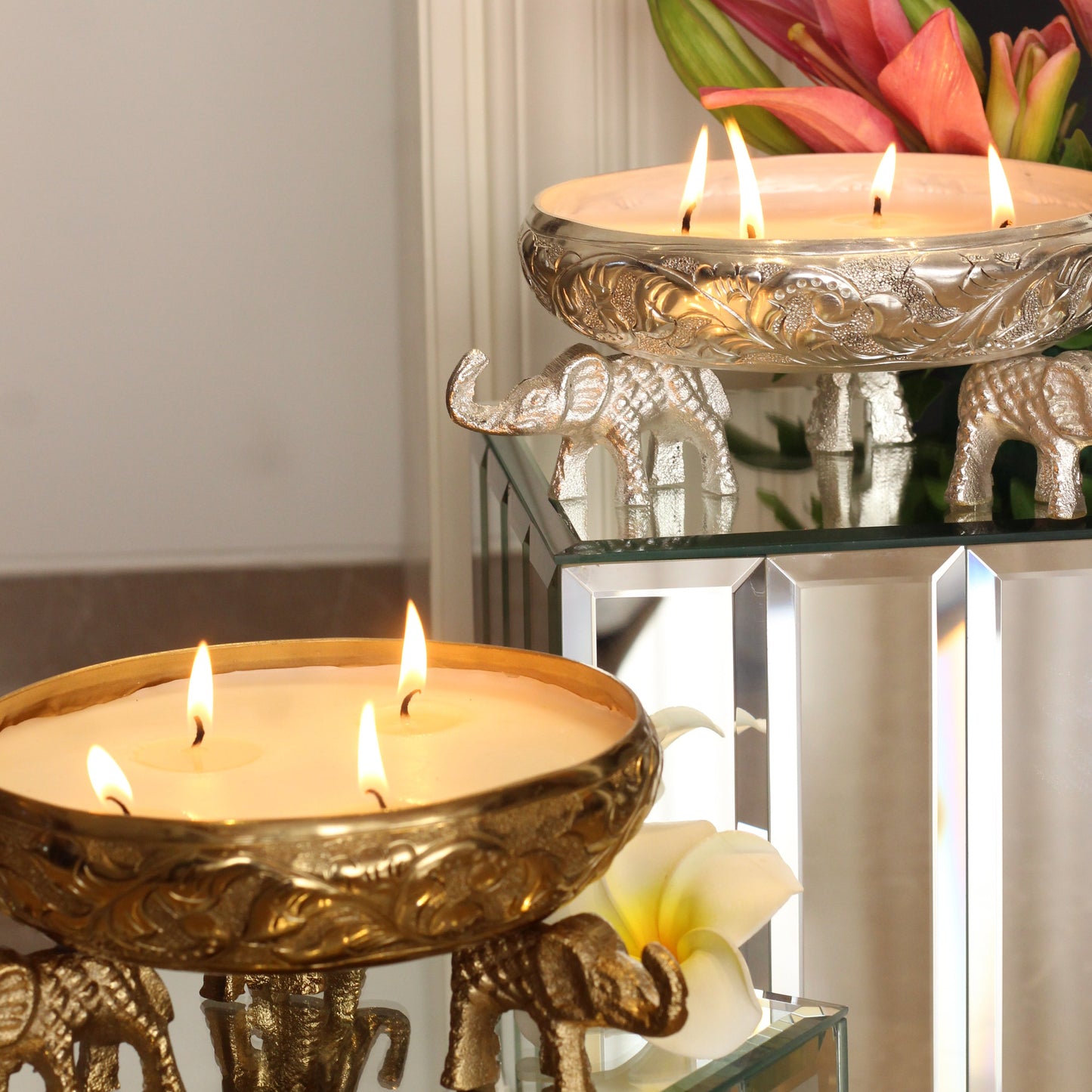 ELEPHANT CANDLE URLI (GOLD)