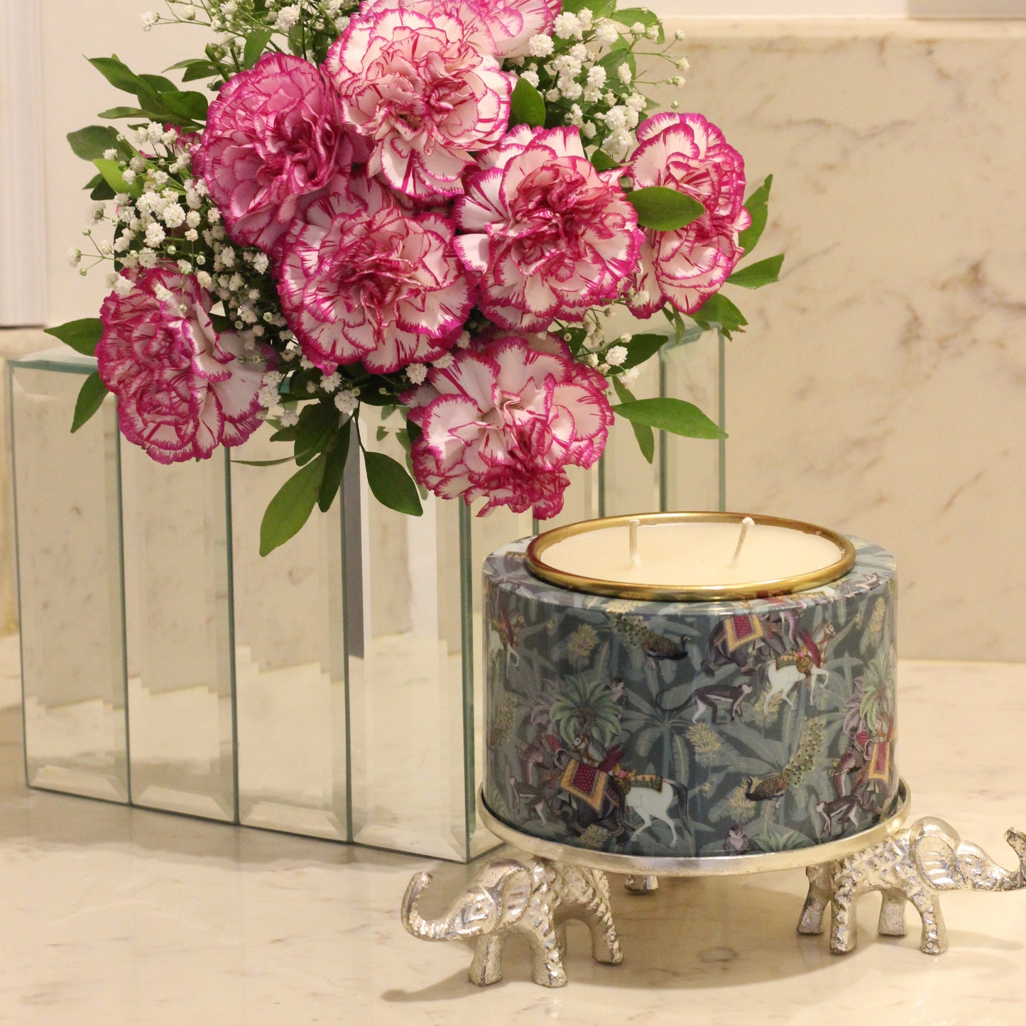 BAGEECHA CANDLE WITH ELEPHANT STAND