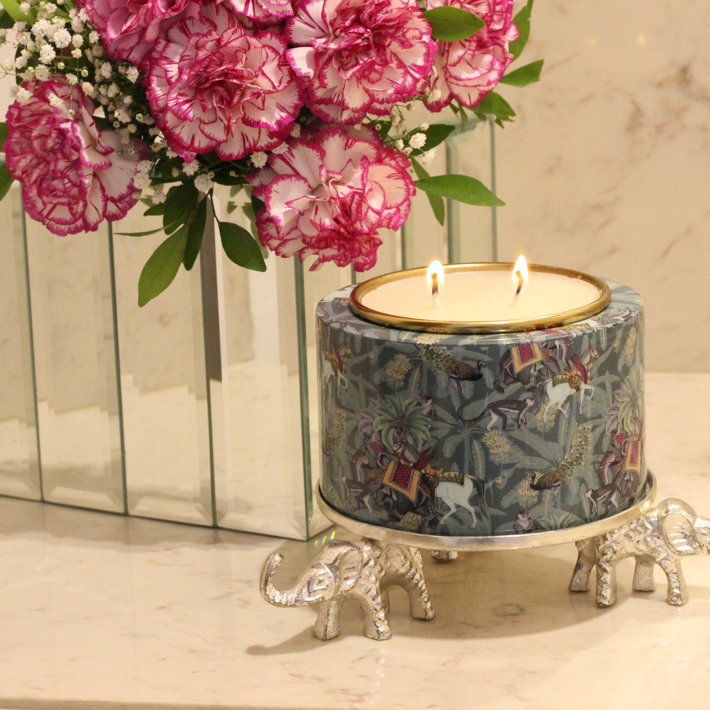 BAGEECHA CANDLE WITH ELEPHANT STAND