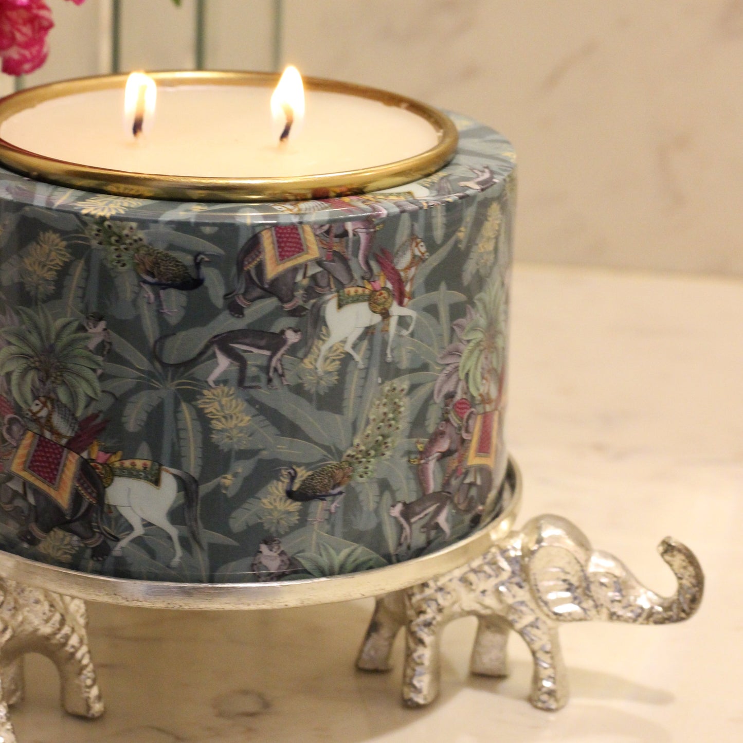 BAGEECHA CANDLE WITH ELEPHANT STAND