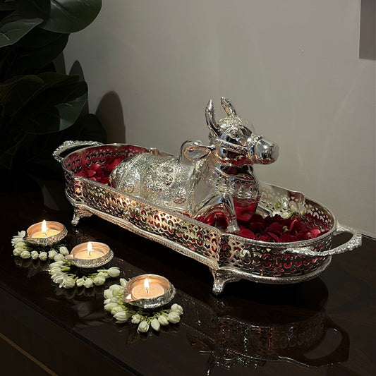 SILVER PLATED NANDI (MEDIUM)