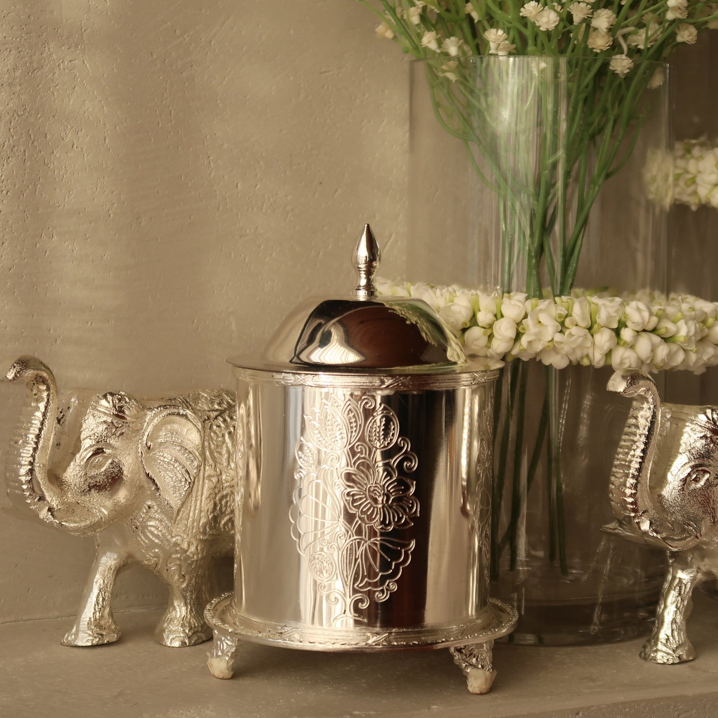 DRY FRUIT BOX (SILVER PLATED)