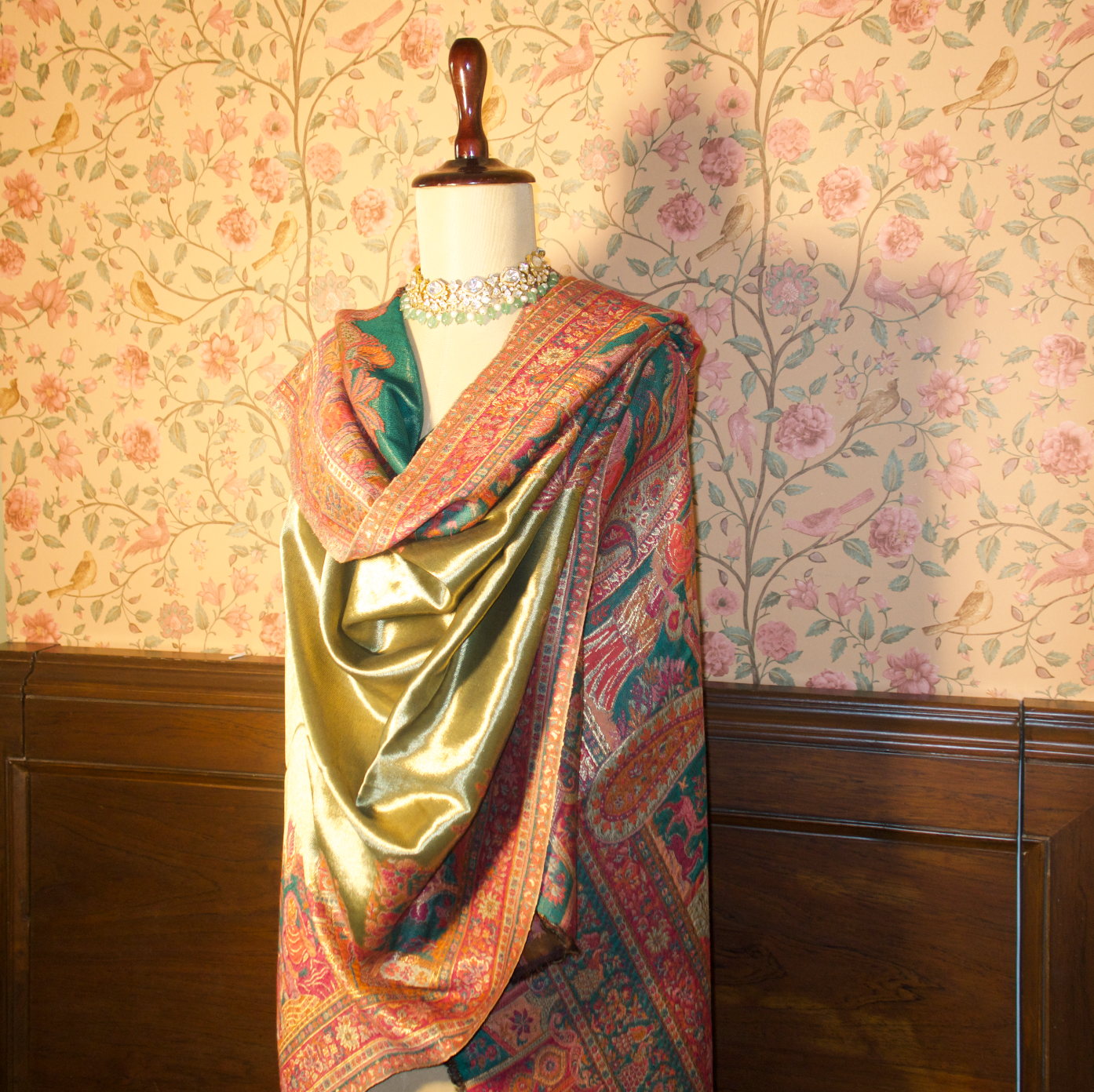 LIQUID GOLD: NAZAQAT SHAWL (EMERALD GREEN)