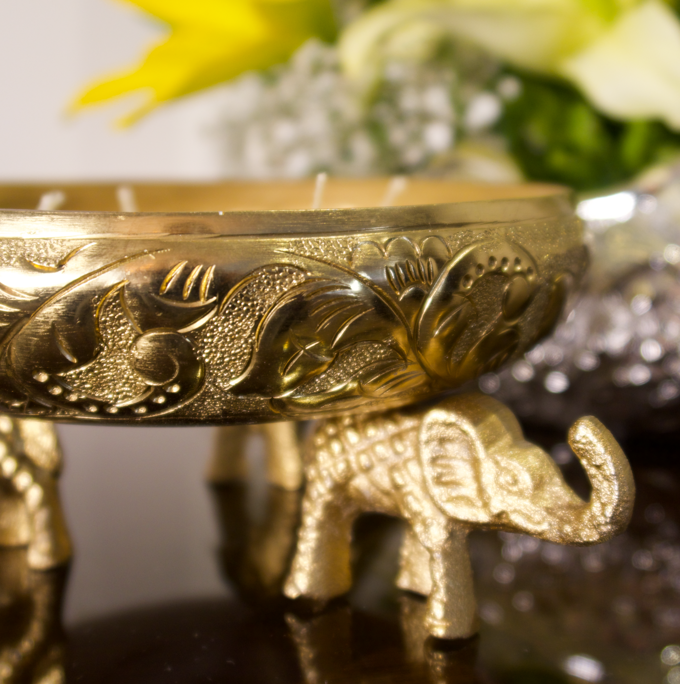 ELEPHANT CANDLE URLI (GOLD)
