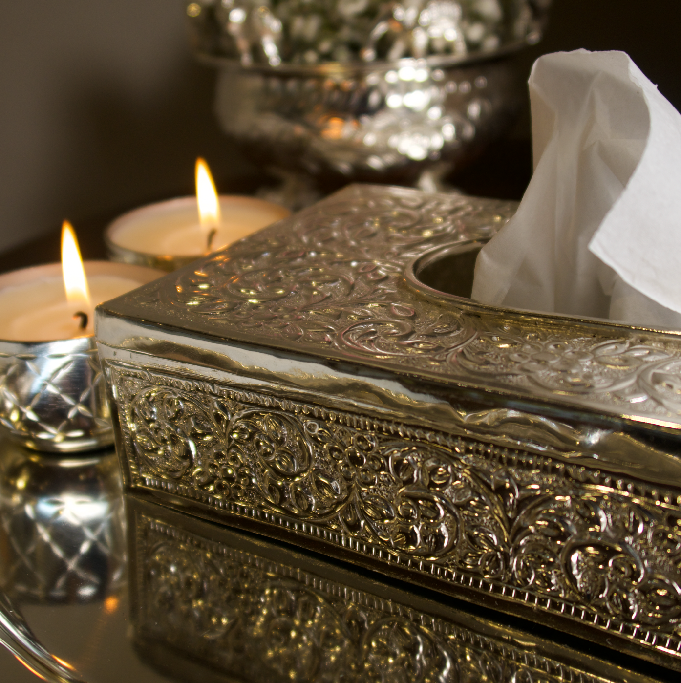 SILVER TISSUE BOX