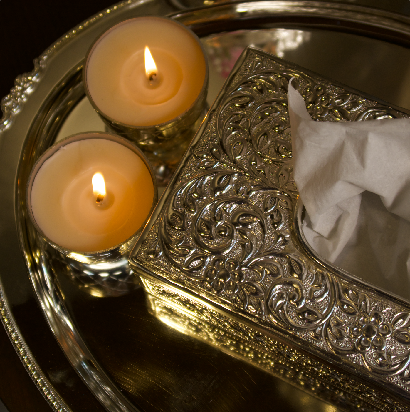 SILVER TISSUE BOX