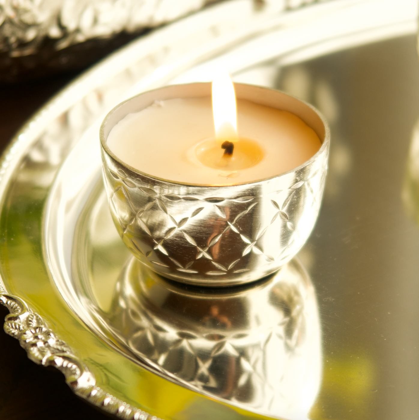 SILVER DIYA (SET OF 4)
