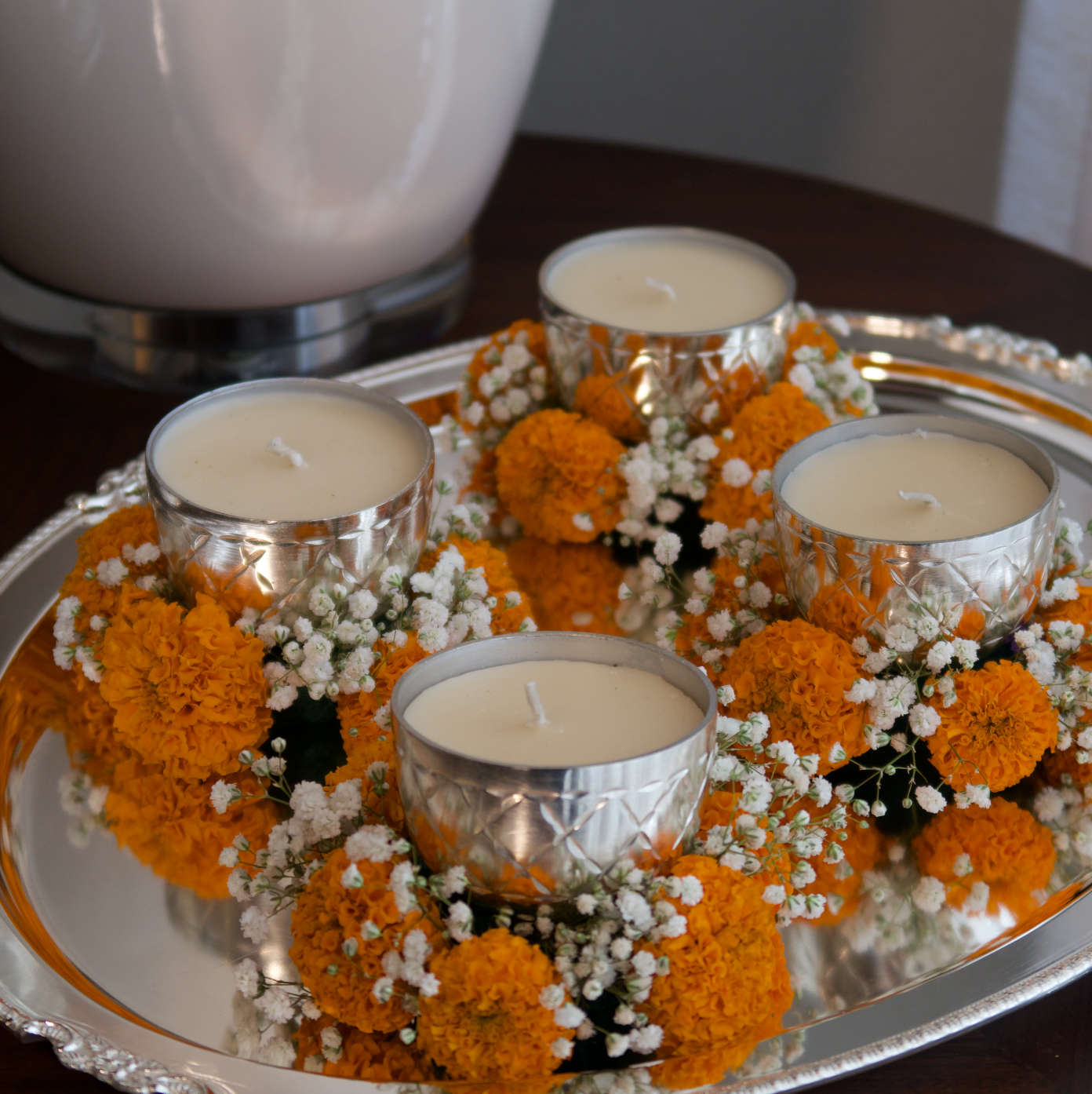 SILVER DIYA (SET OF 4)