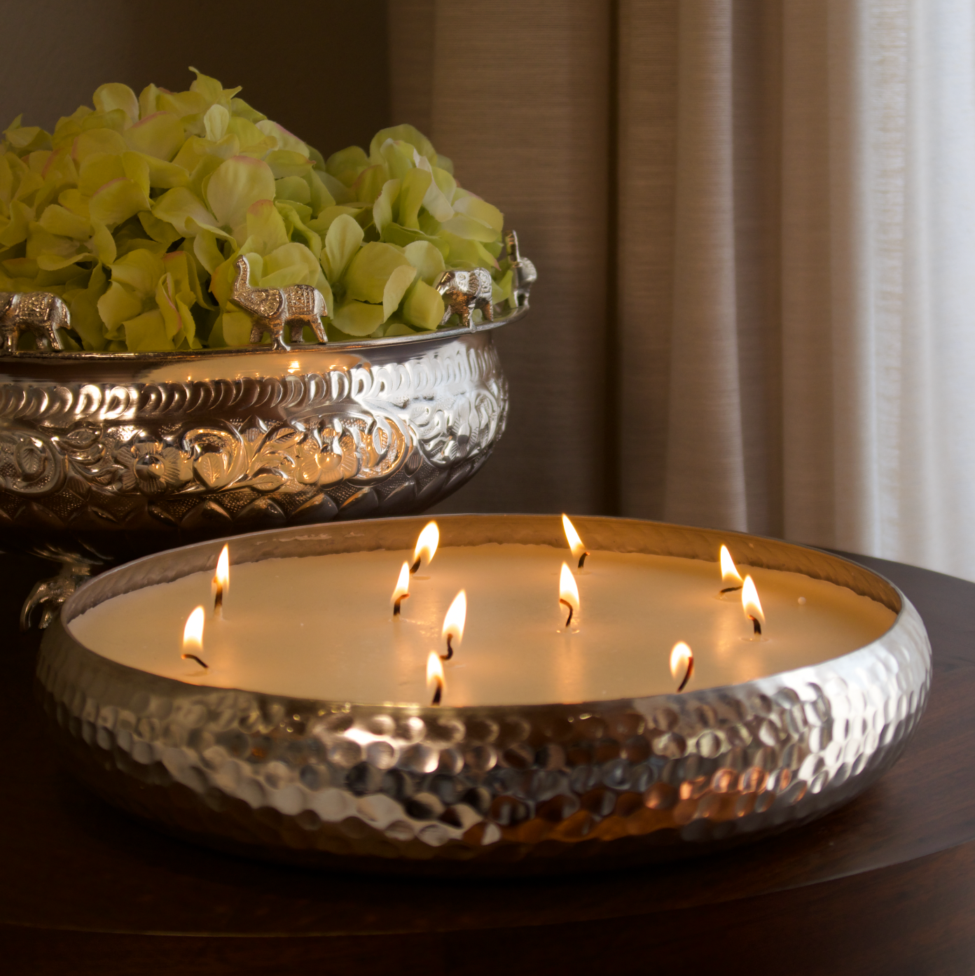 CLASSIC SILVER CANDLE URLI (12")