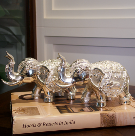 SILVER ELEPHANTS (SET OF 2)