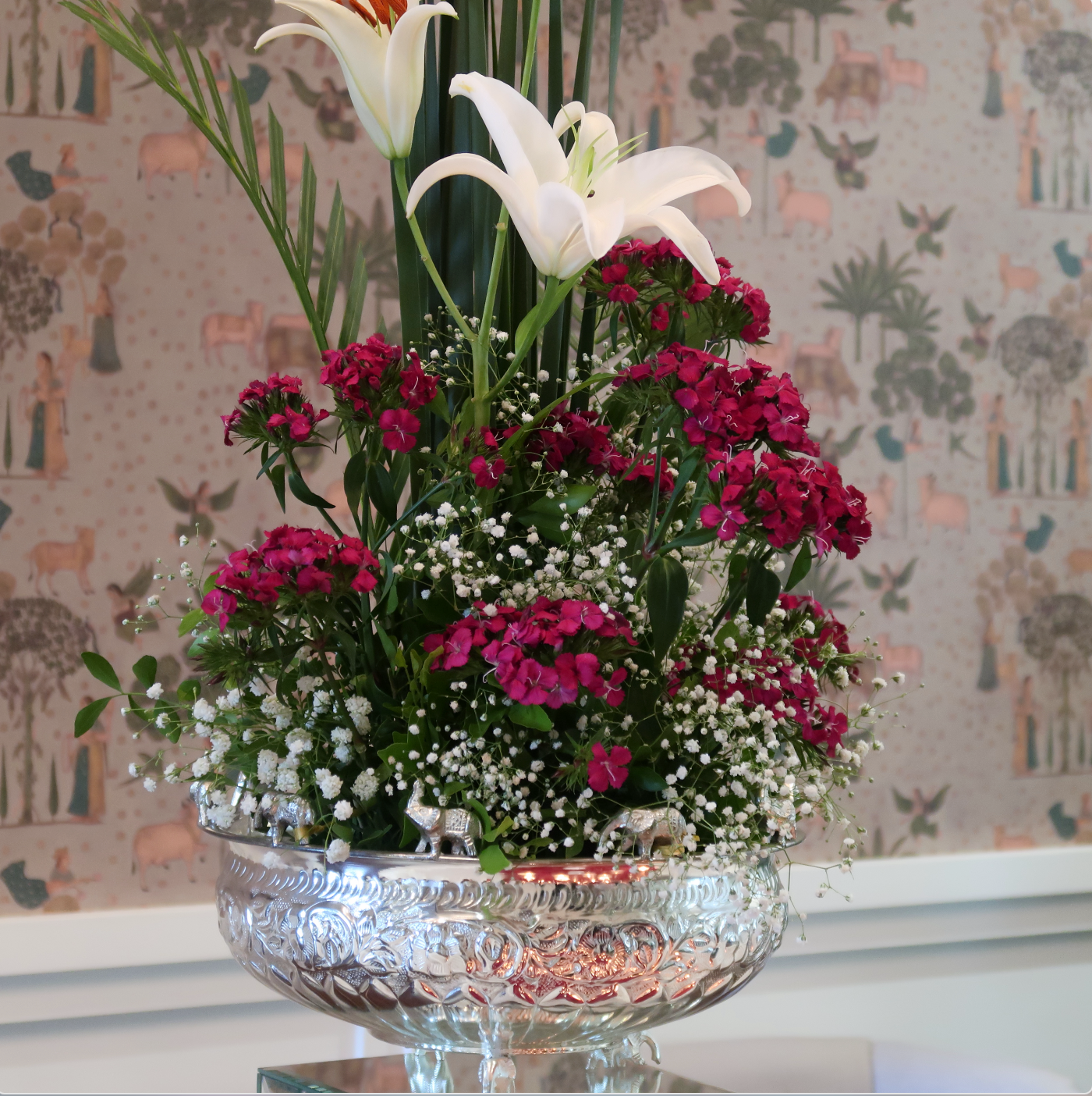 SILVER-PLATED ELEPHANT URLI