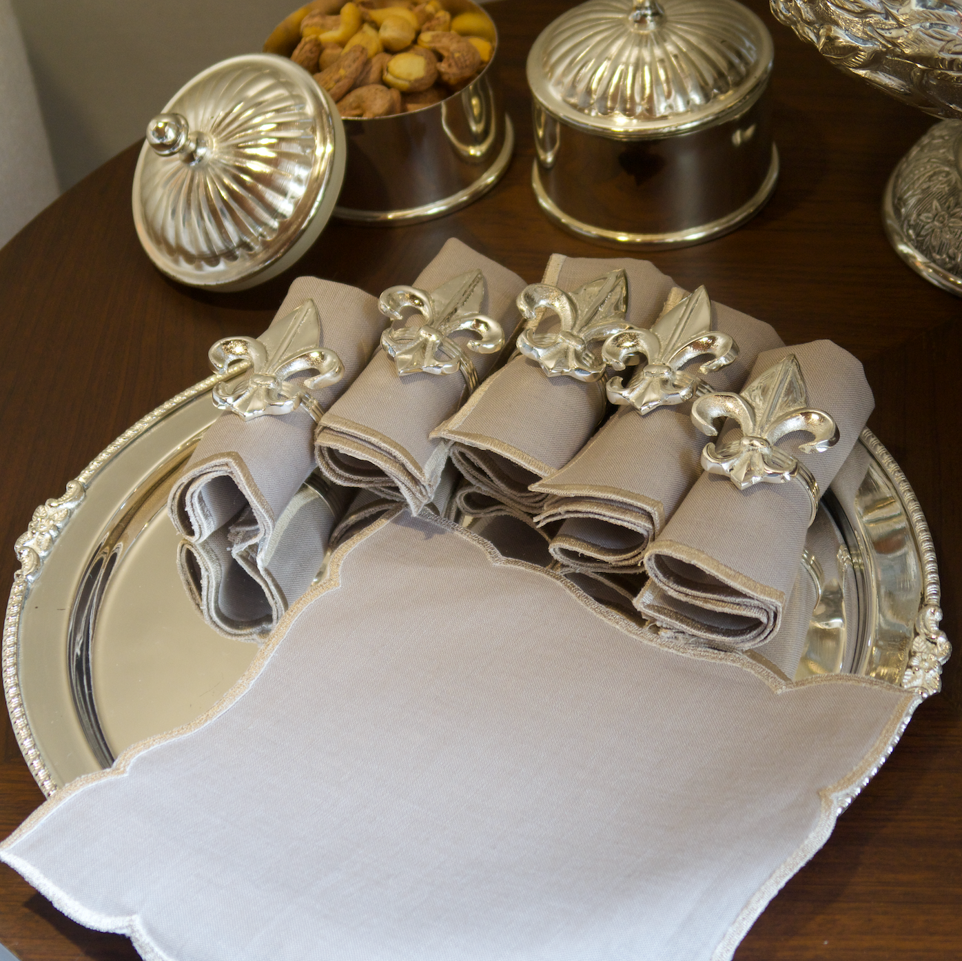 SOFT GREY COCKTAIL NAPKINS (SET OF 6)