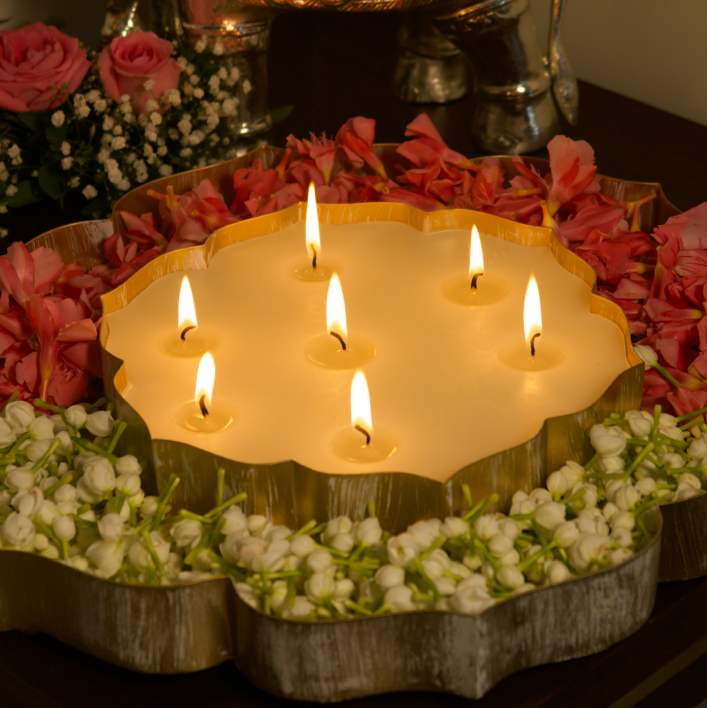 DOUBLE LOTUS CANDLE URLI