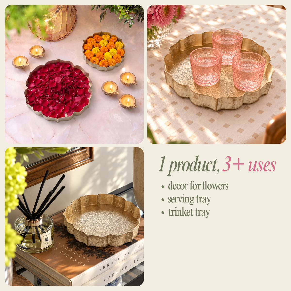 LOTUS TRAY (SET OF 3) (DISTRESSED)