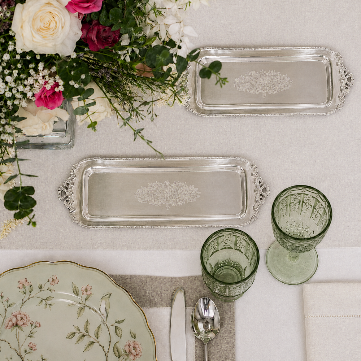AMANBAGH MATT SILVER TRAY