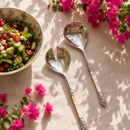 MOTHER OF PEARL SALAD SERVERS (SET OF 2)