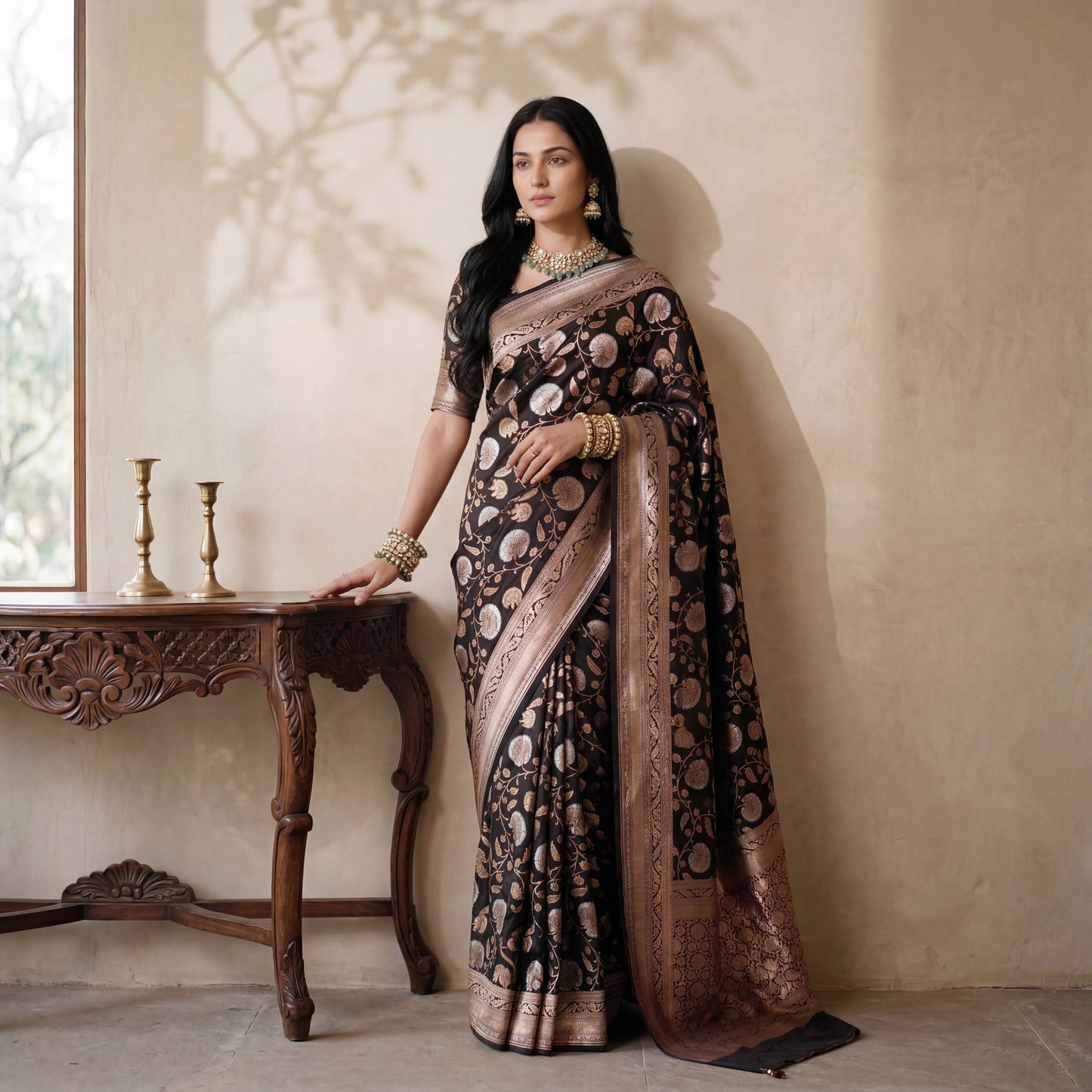 TWILIGHT ZARI PURE BANARASI SAREE