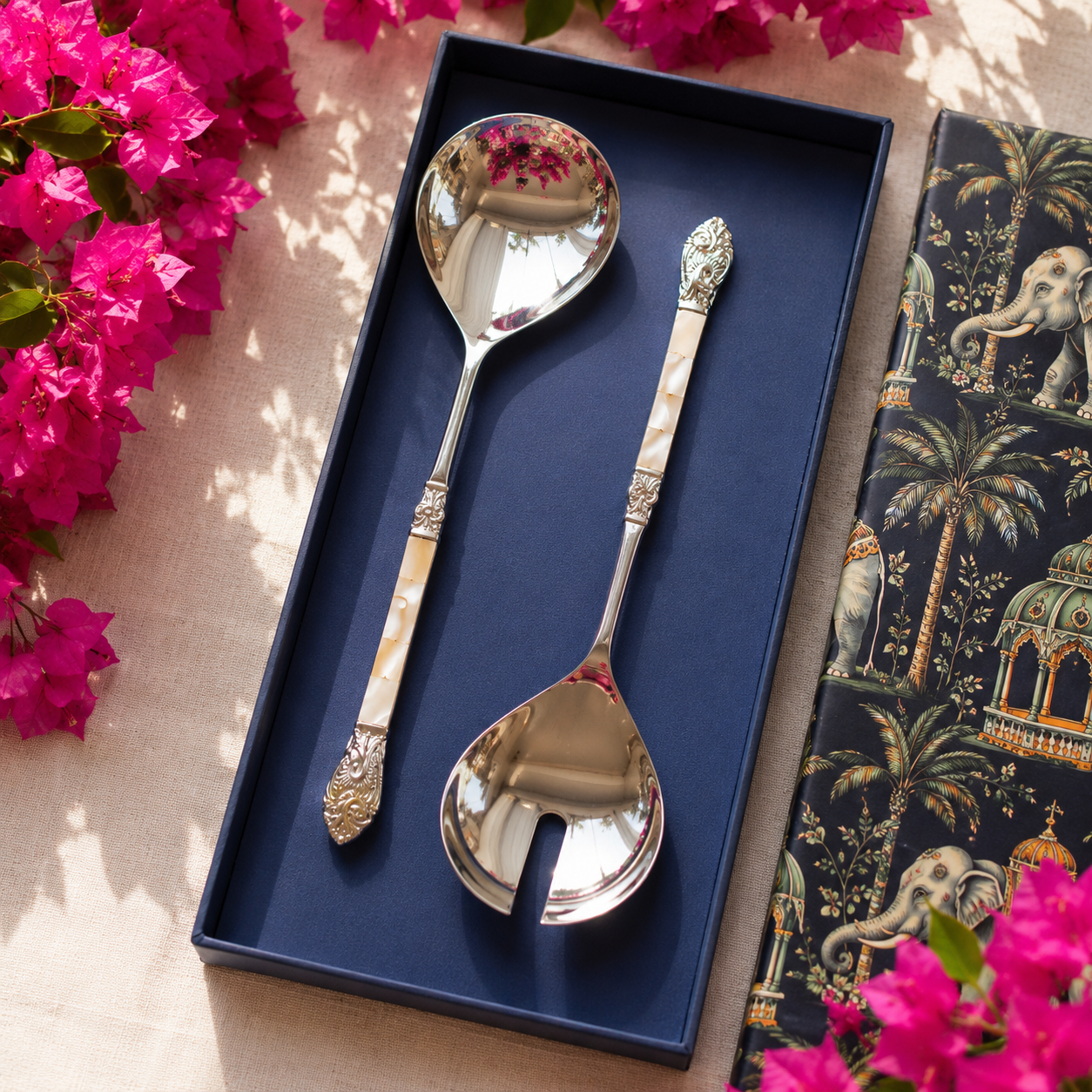 MOTHER OF PEARL SALAD SERVERS (SET OF 2)