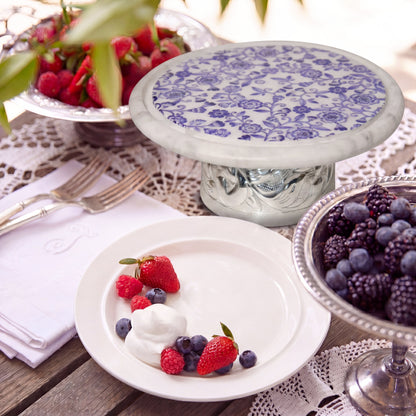 IVORY SUGAR CAKE STAND (WITH GLASS DOMB)