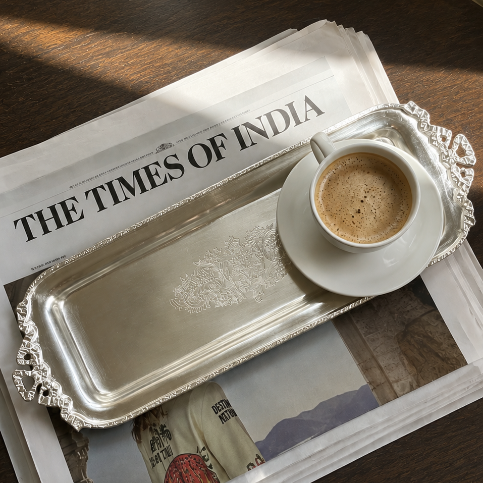AMANBAGH MATT SILVER TRAY
