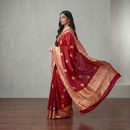 BANDHANI-BANARASI ROYAL RED SAREE