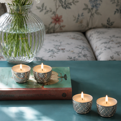 SILVER DIYA (SET OF 4)