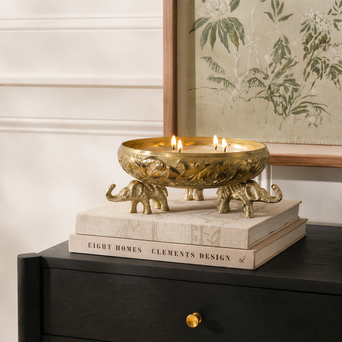 ELEPHANT CANDLE URLI (GOLD)