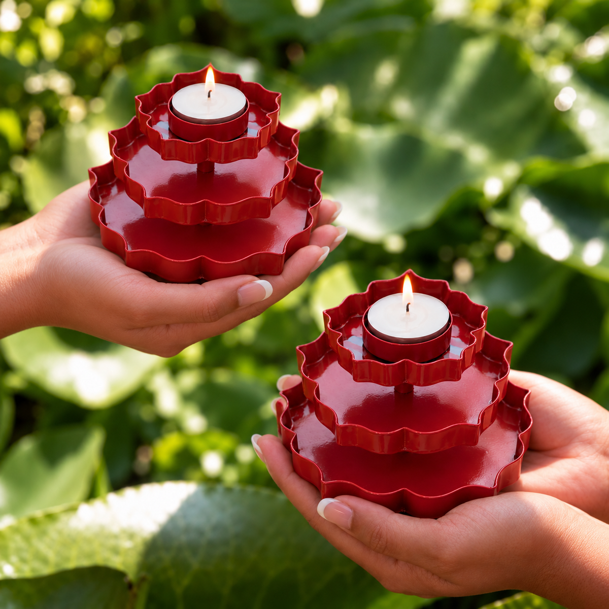 AJMER TEALIGHT TOWER (SET OF 2)
