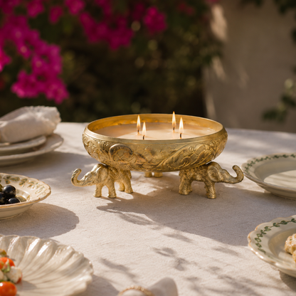 ELEPHANT CANDLE URLI (GOLD)