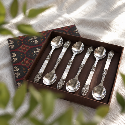 MOTHER OF PEARL DESSERT/COFFEE SPOONS (SET OF 6)