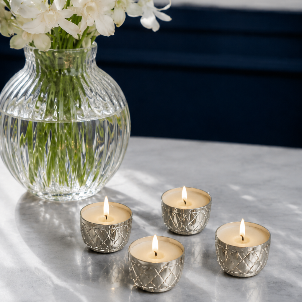 SILVER DIYA (SET OF 4)