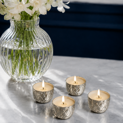 SILVER DIYA (SET OF 4)