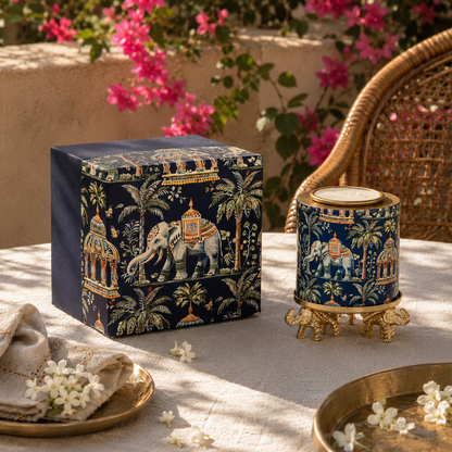 RAJVILLAS CANDLE WITH ELEPHANT STAND