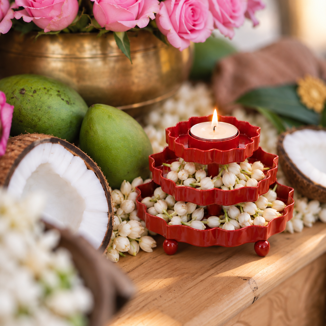AJMER TEALIGHT TOWER (SET OF 2)