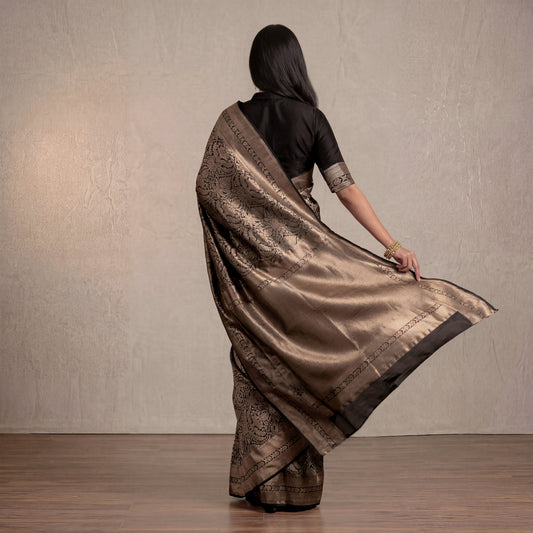 BLACK ROSE PURE BANARASI SAREE