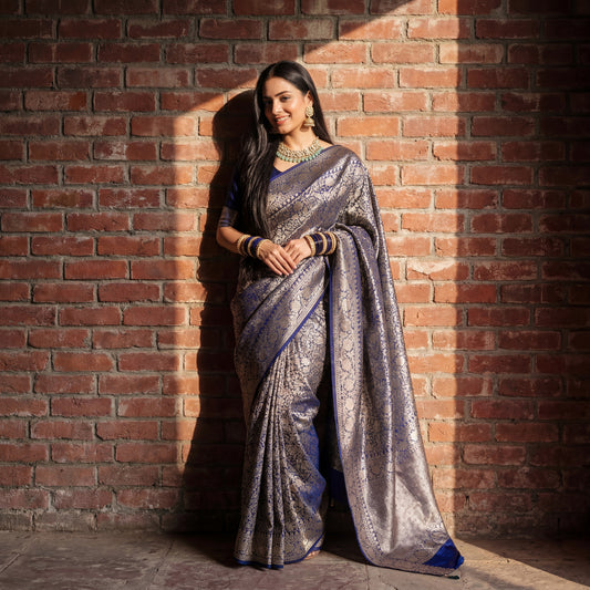 BLUE SAPPHIRE PURE BANARASI SAREE