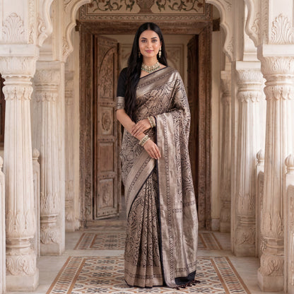 BLACK ROSE PURE BANARASI SAREE