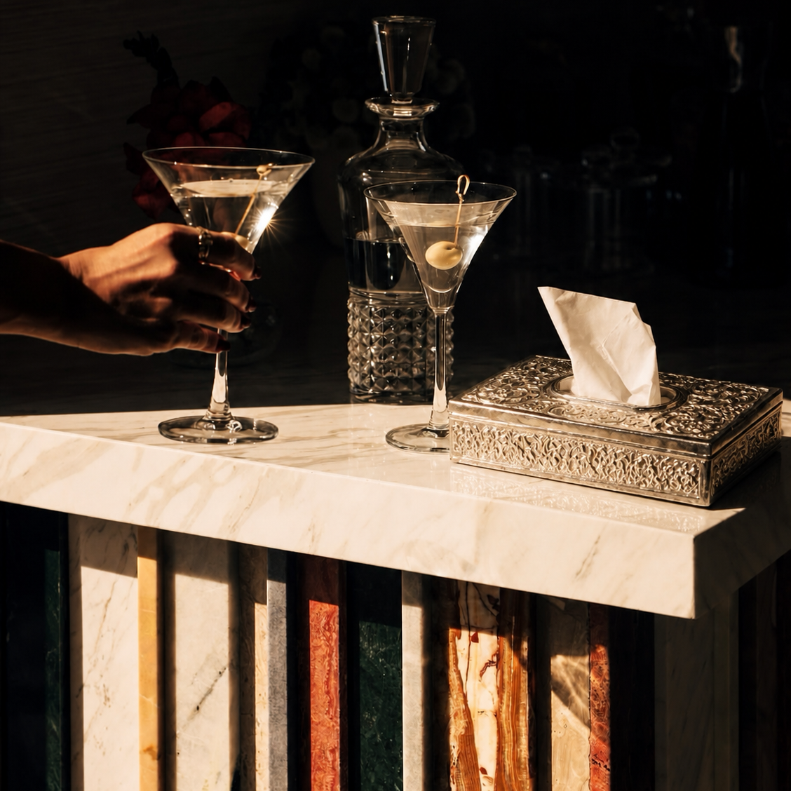 SILVER TISSUE BOX
