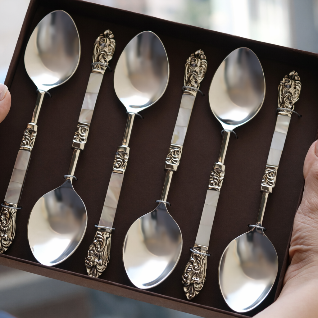 MOTHER OF PEARL DINNER SPOONS (SET OF 6)