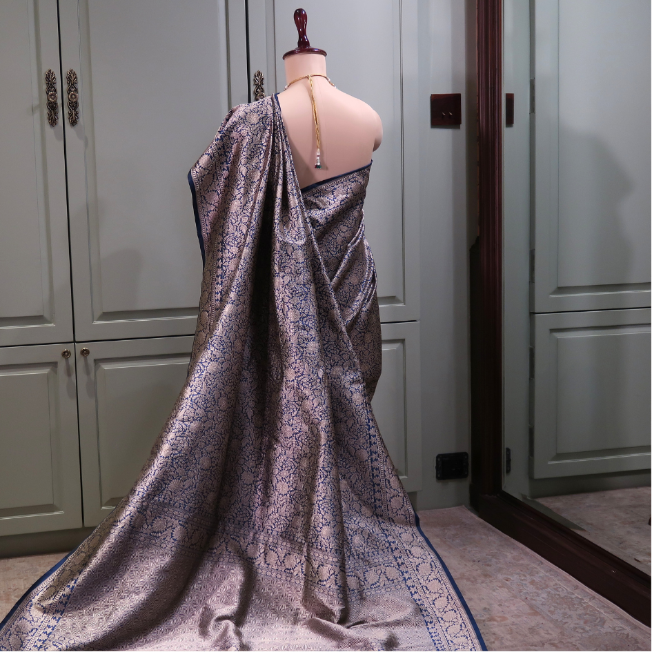 BLUE SAPPHIRE PURE BANARASI SAREE