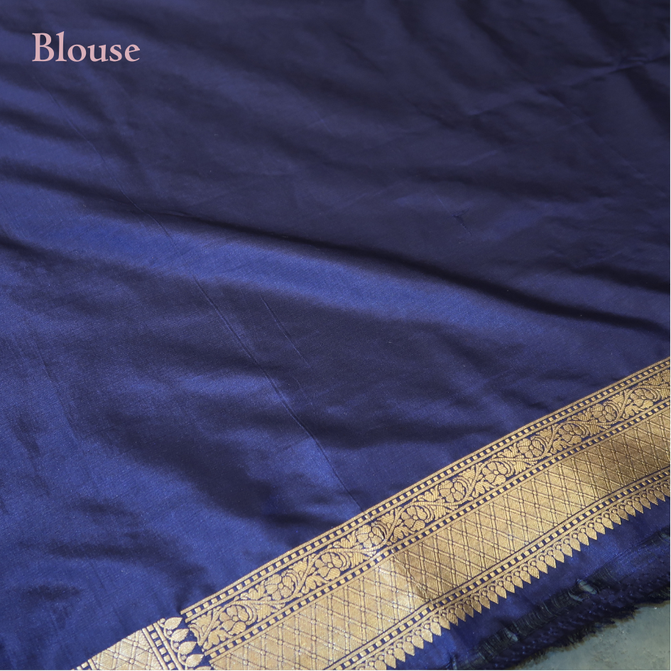 ROYAL BLUE PURE BANARASI SAREE