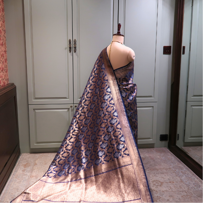ROYAL BLUE PURE BANARASI SAREE