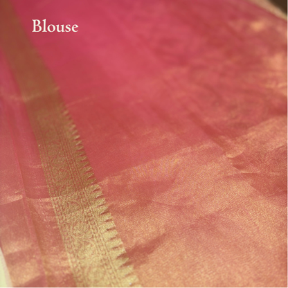 BLUSH-PINK PURE BANARASI TISSUE SAREE