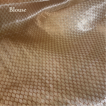 SOFT-ORANGE CRUSHED-TISSUE SAREE