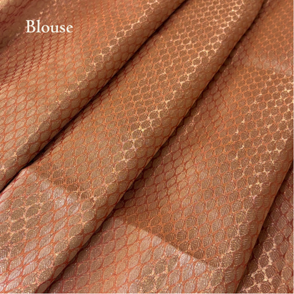 DUSTY ROSE PINK CRUSHED-TISSUE SAREE