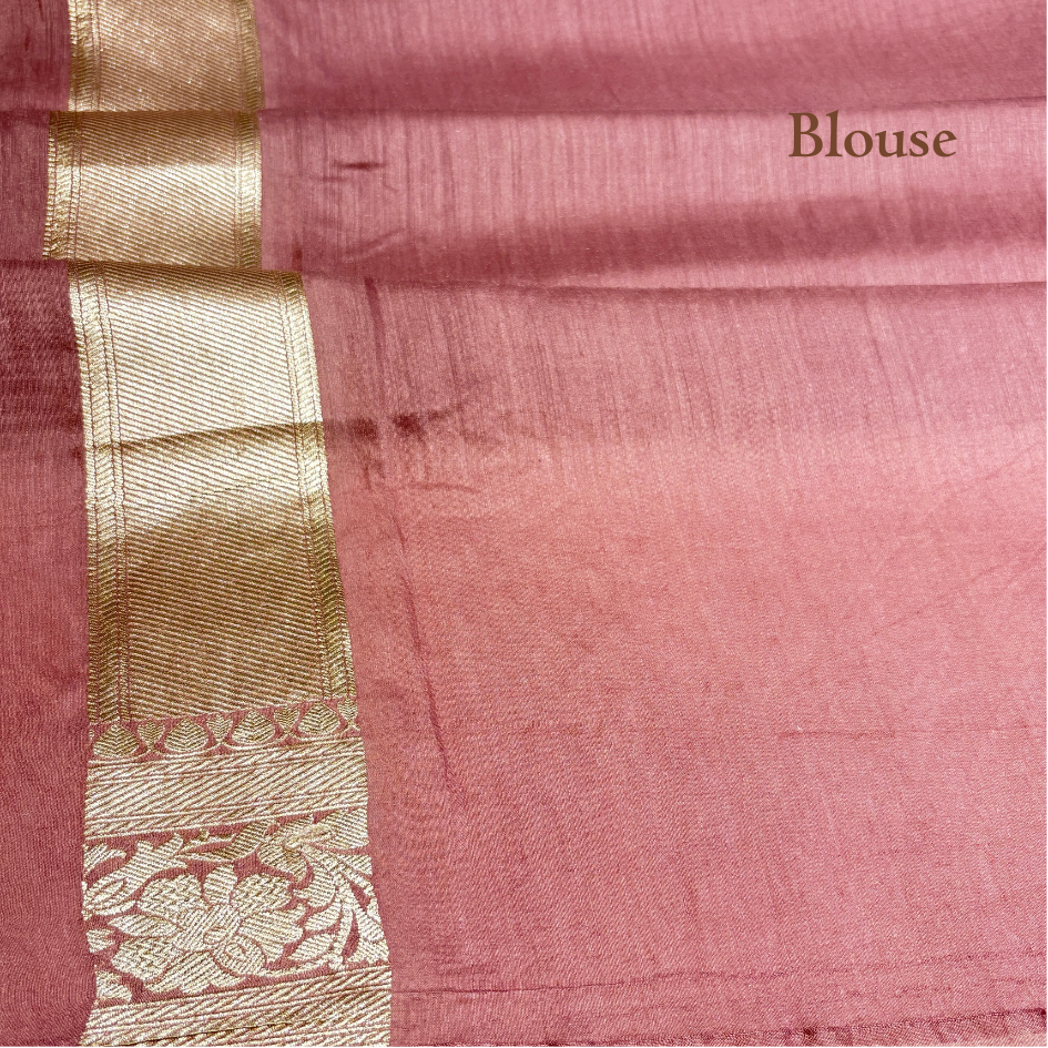 DUSTY PINK CHEVRON BANARASI SAREE