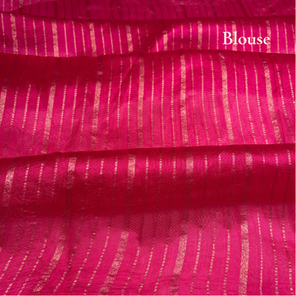 RANI PINK BIRDS BANARASI PUNE SILK SAREE