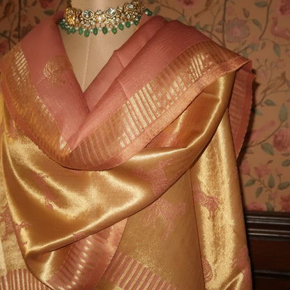 LIQUID GOLD POLO-HORSE STOLE: BLUSH PINK