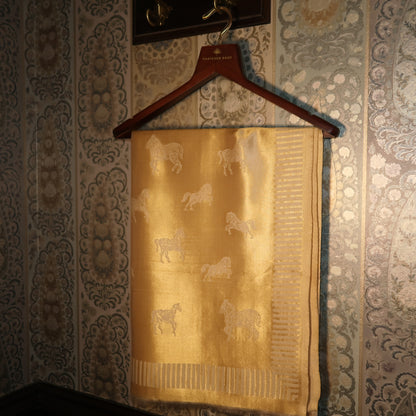 LIQUID GOLD POLO-HORSE STOLE: BISCUIT